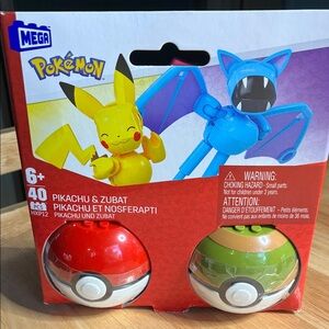 Mega Pokémon Pikachu & Zubat Playset - Yellow and Blue